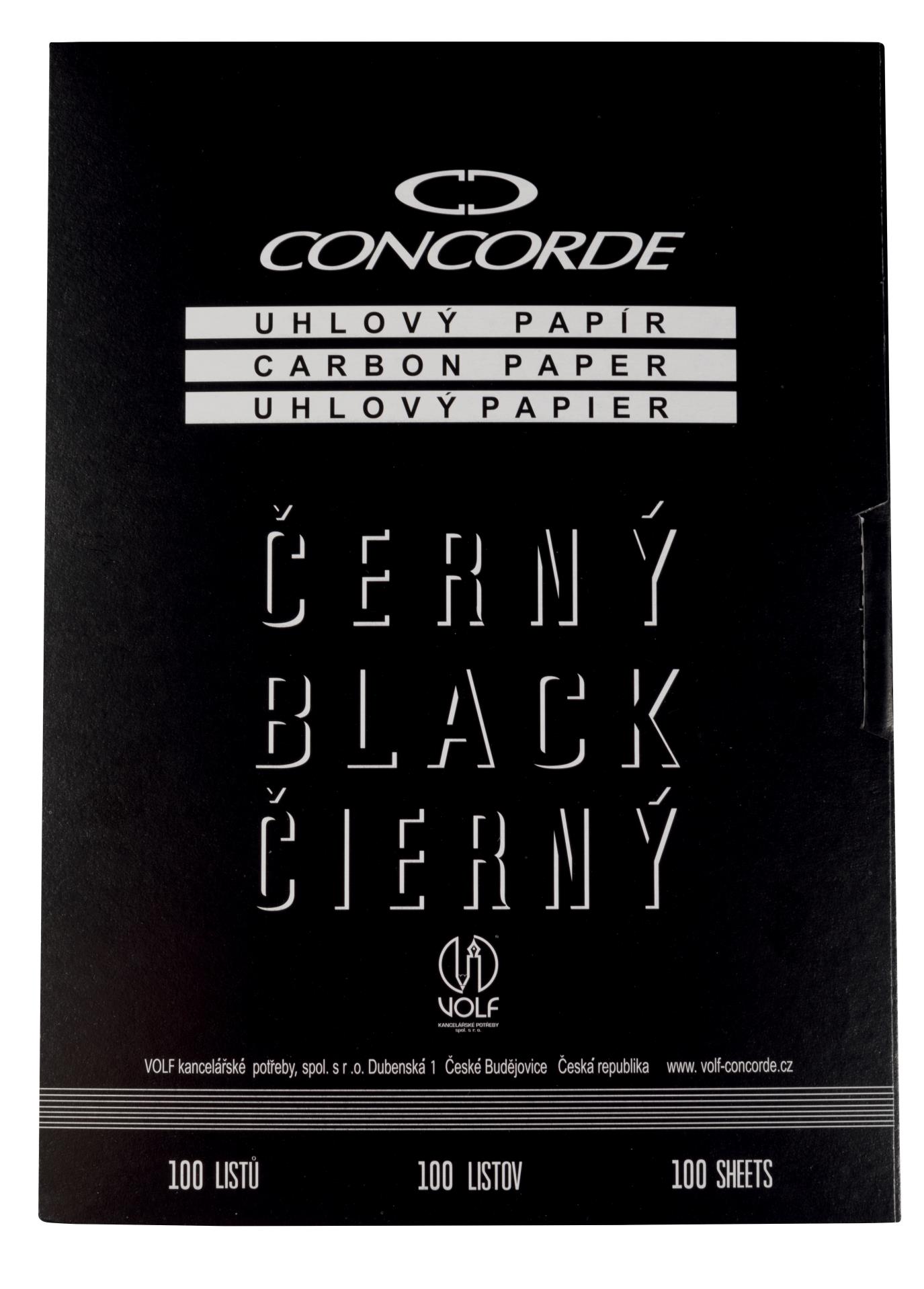 Uhlový papír Concorde - černý, 100 listů