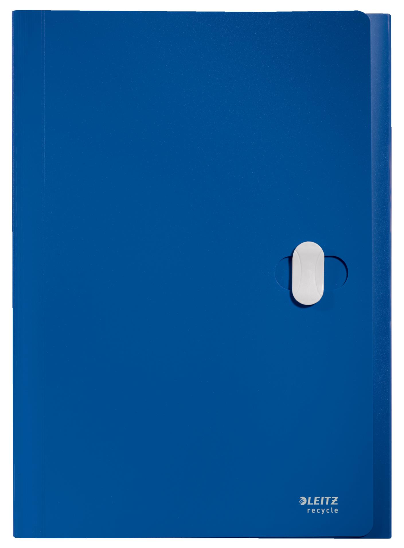 Aktovka s přihrádkami Leitz RECYCLE - A4, ekologická, 5 přihrádek, modrá