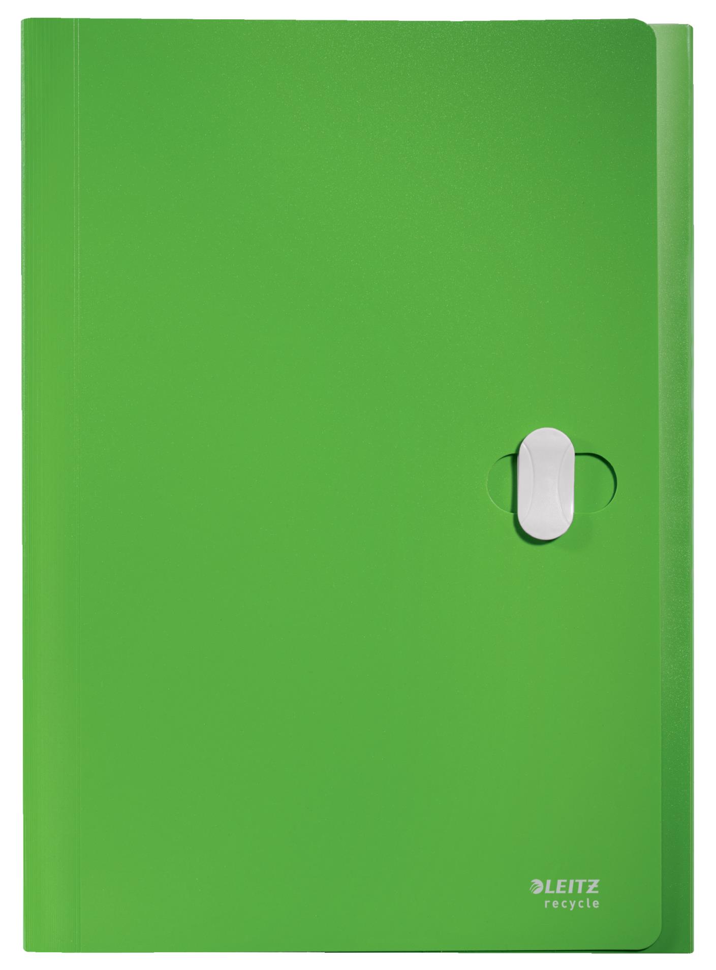 Aktovka s přihrádkami Leitz RECYCLE - A4, ekologická, 5 přihrádek, zelená