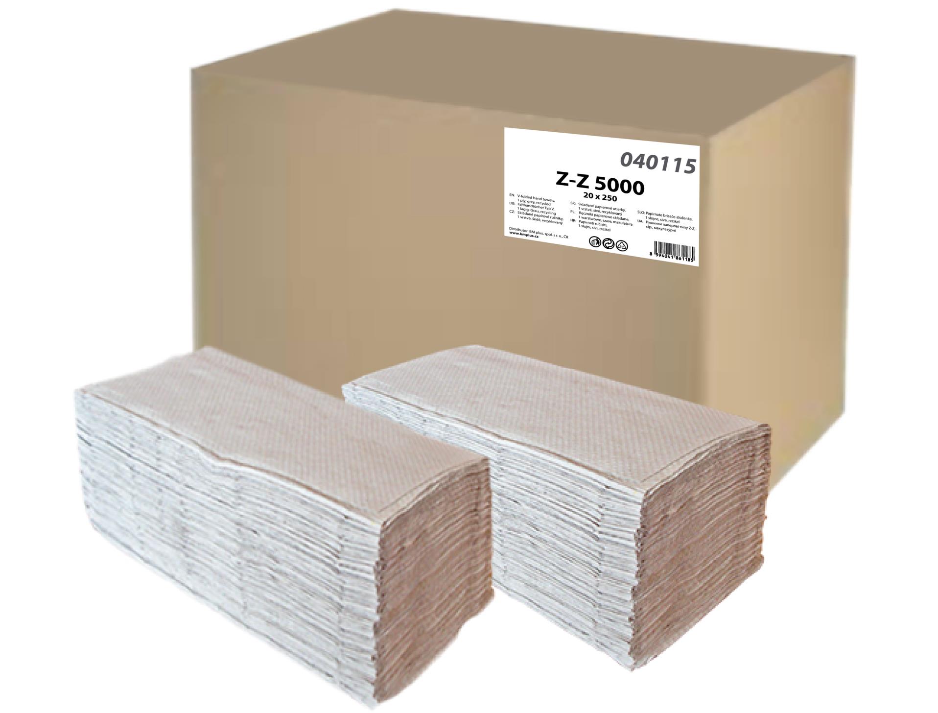 Papírové ručníky - jednovrstvé, šedé, 250 ks