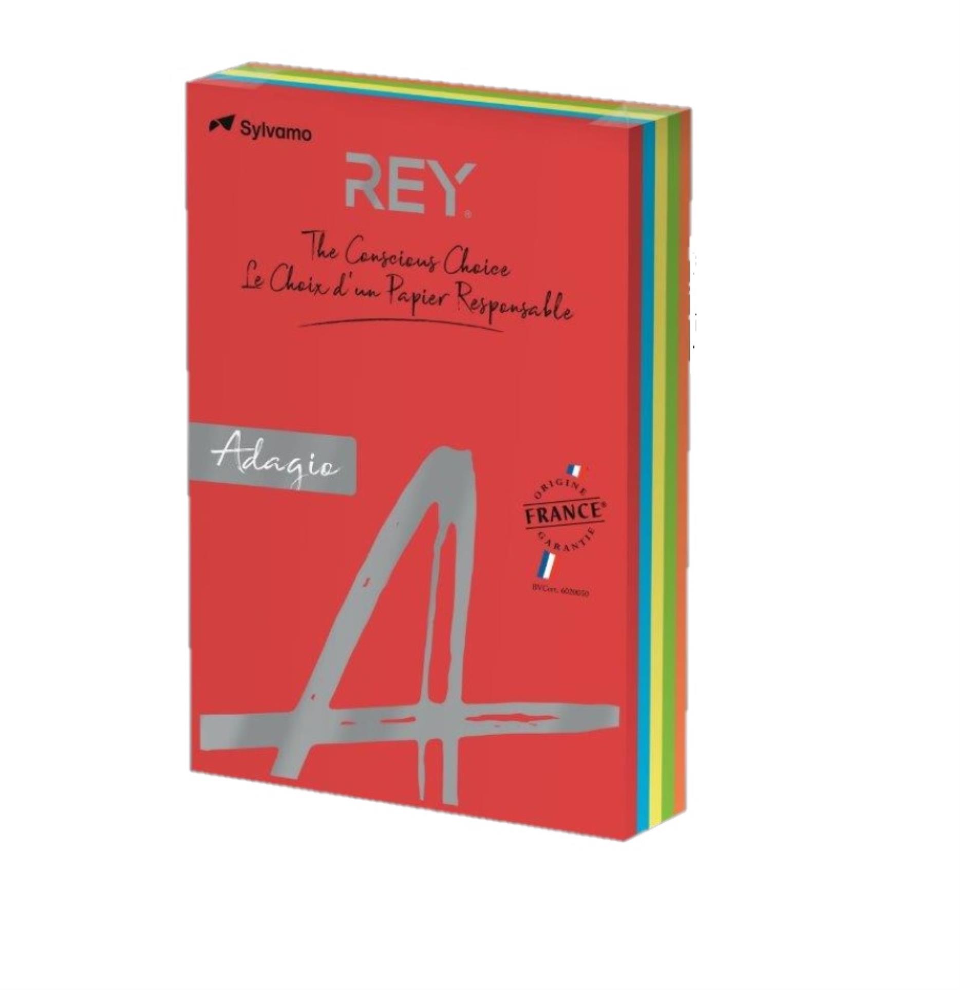 Adagio Barevný papír Rey Adagio A3 - mix intenzivních barev, 80 g/m2, 250 listů