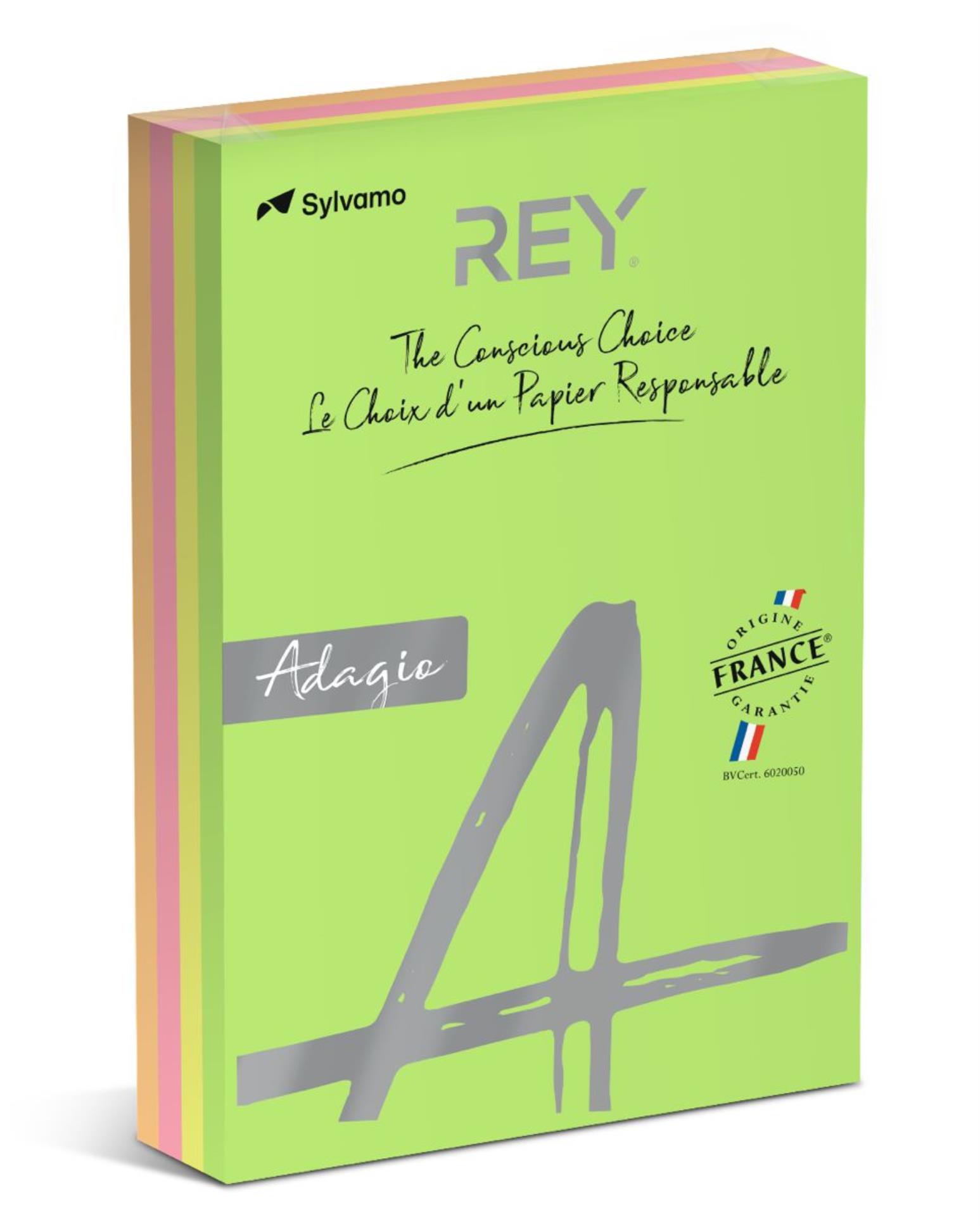 Adagio Barevný papír Rey Adagio A4 - mix neonových barev, 80 g/m2, 500 listů