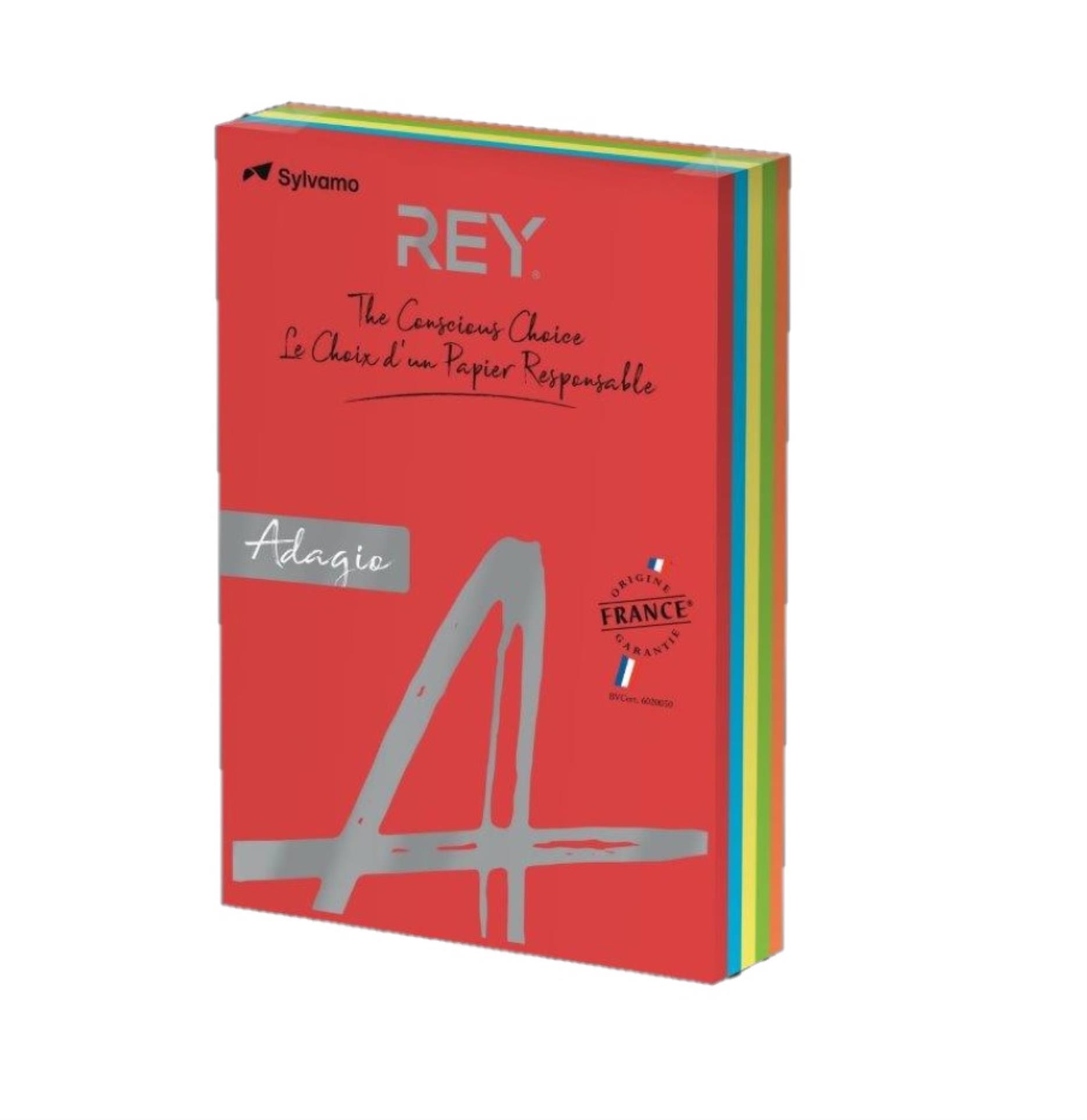 Adagio Barevný papír Rey Adagio A4 - mix intenzivních barev, 160 g/m2, 250 listů