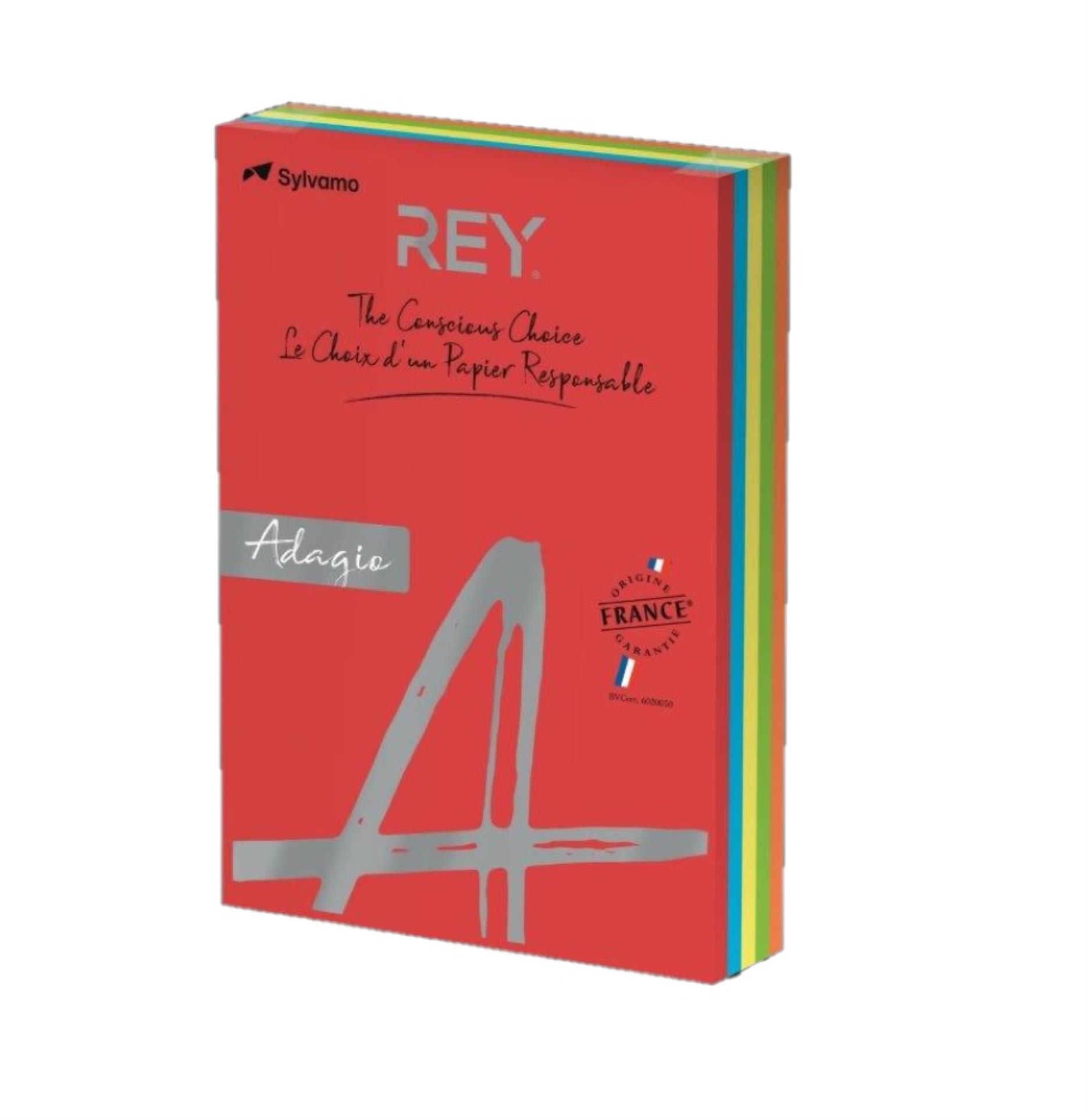 Adagio Barevný papír Rey Adagio A4 - mix intenzivních barev, 160 g/m2, 250 listů
