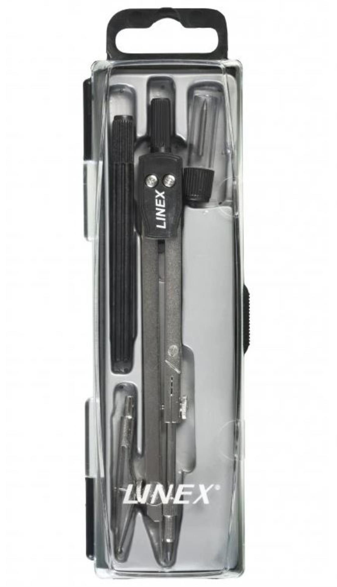 Linex Kružítko Linex - kovové s kloubem, 140 mm, včetně příslušenství
