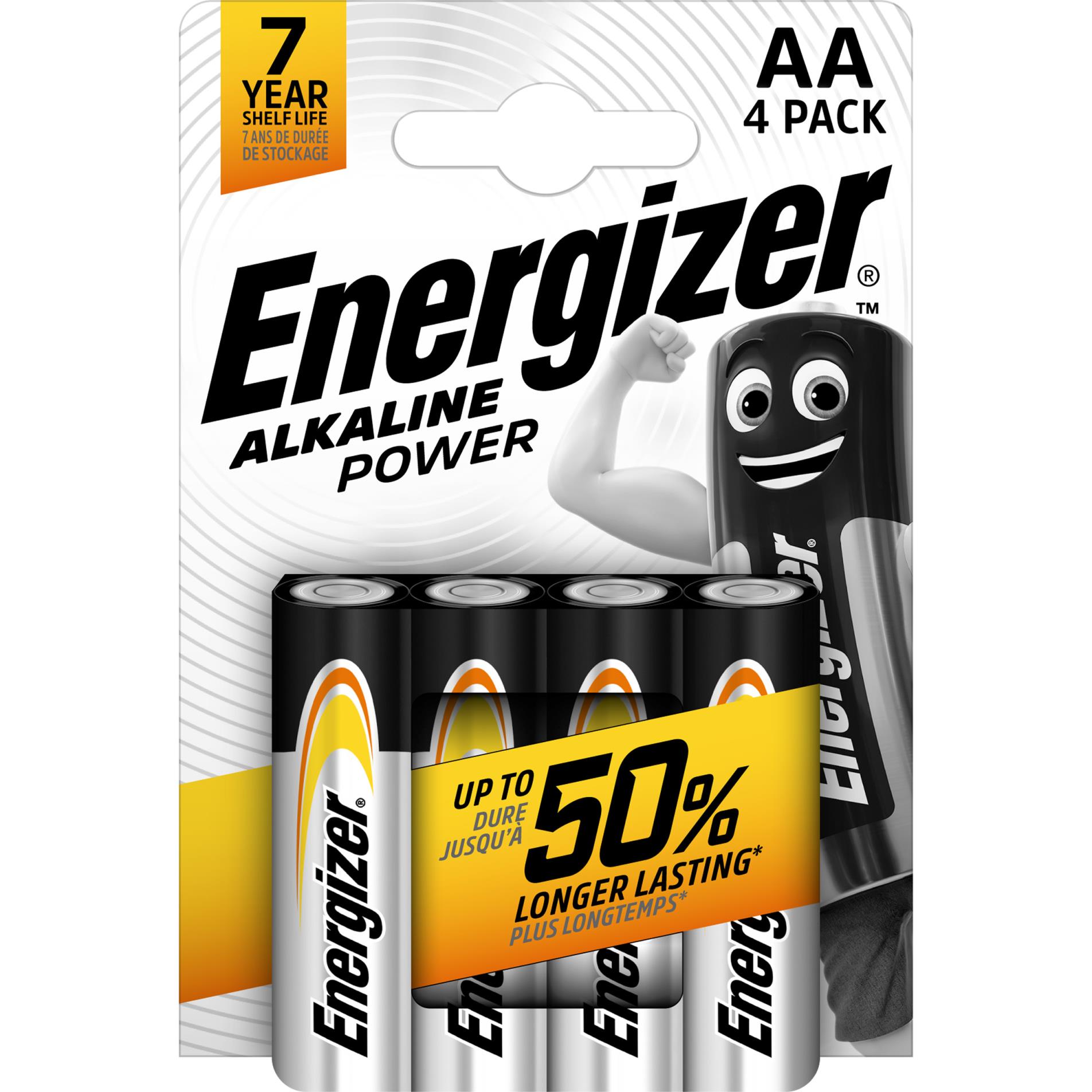 Alkalické baterie Energizer Power 1,5V typ AA , 4 ks