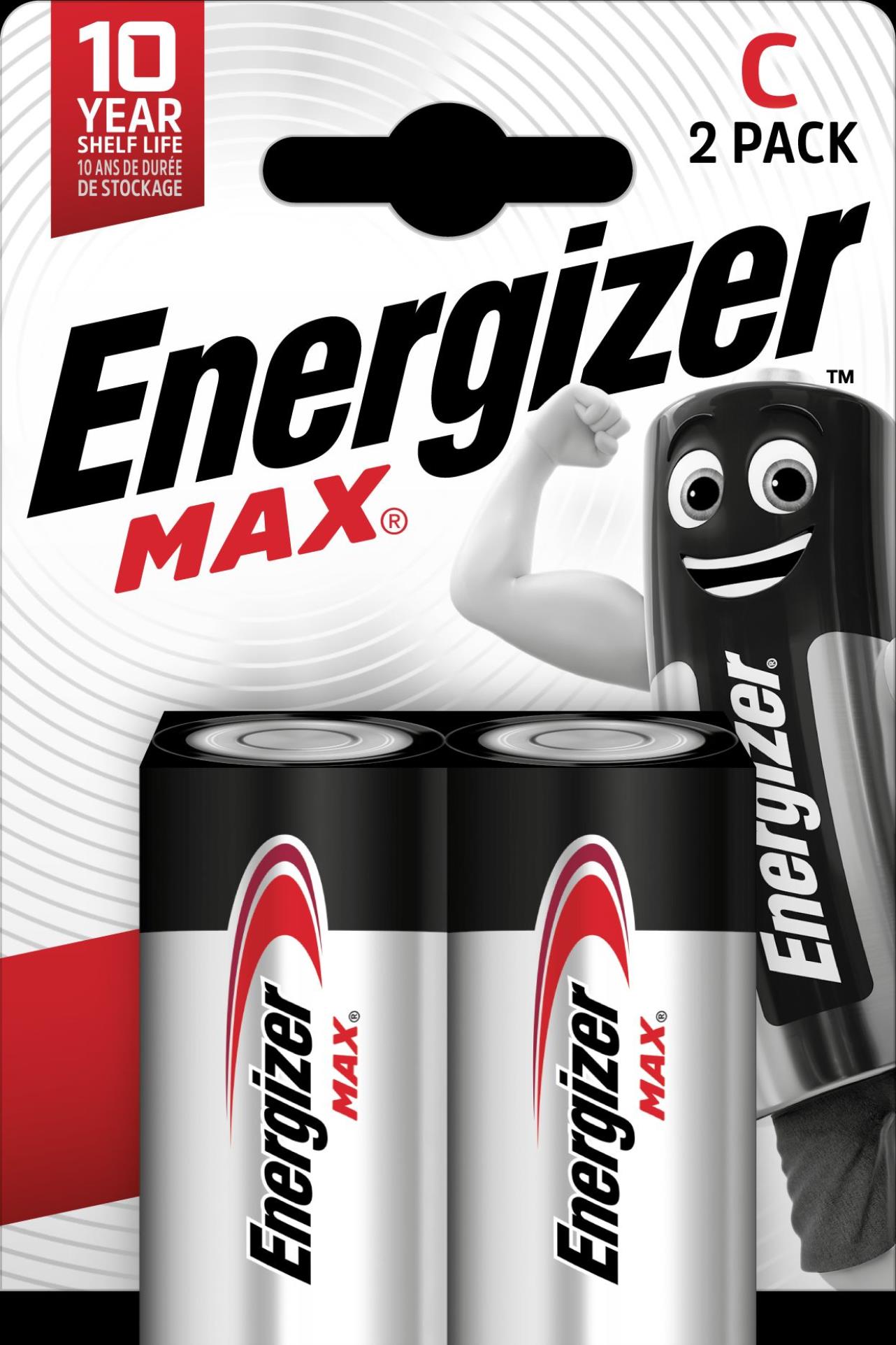 Alkalické baterie Energizer Max - 1,5 V, typ C, 2 ks