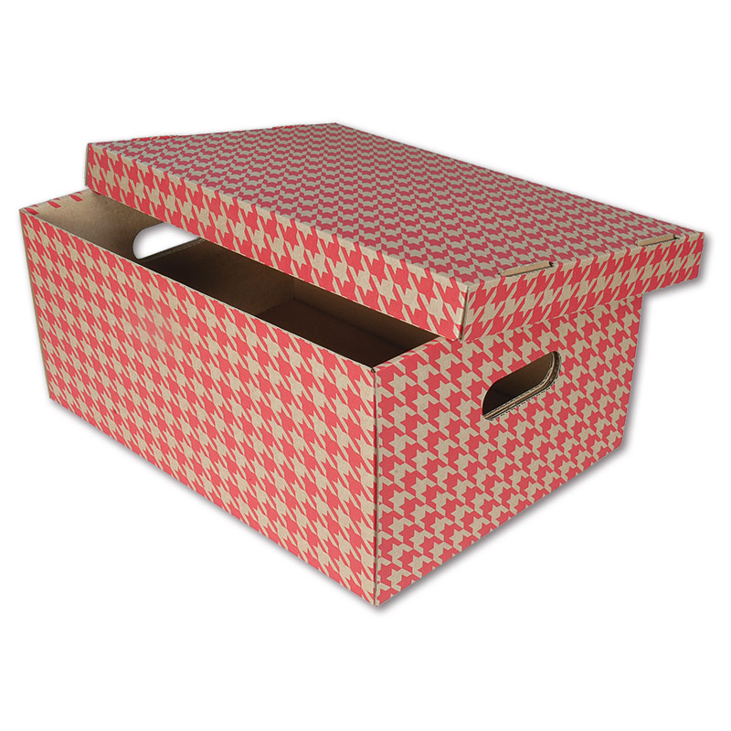 Emba Dekorativní krabice, 32 x 20 x 44 cm, červený tisk, 2 ks