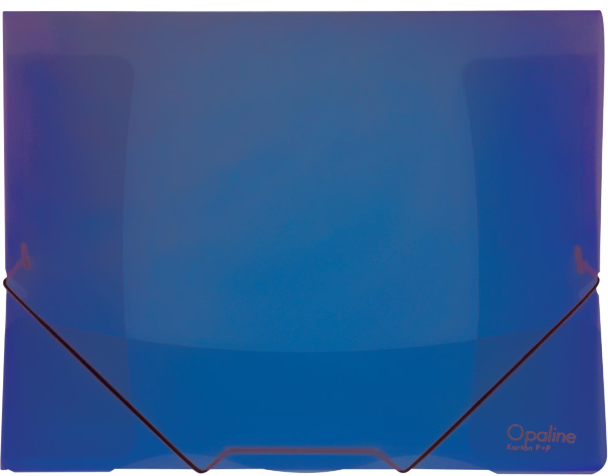 Karton P+P Desky Opaline s chlopněmi a gumičkou A4, modré