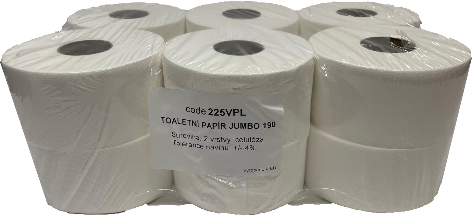 Toaletní papír Jumbo, dvouvrstvý, celuloza, 12 rolí