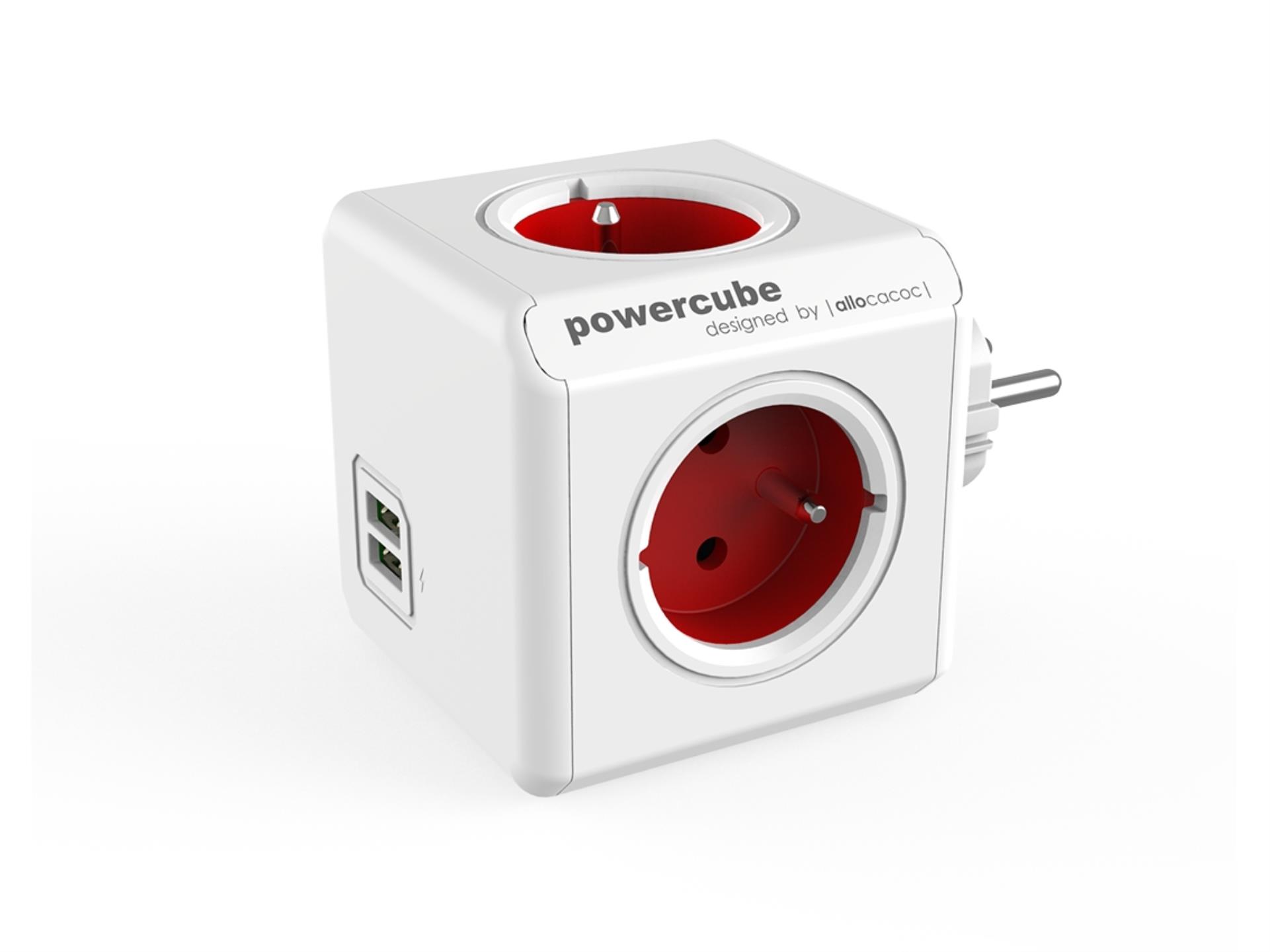 Rozbočka PowerCube Original USB, červená