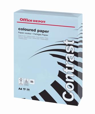Barevný papír Office Depot Contrast - A4, pastelově modrá, 160 g, 250 listů