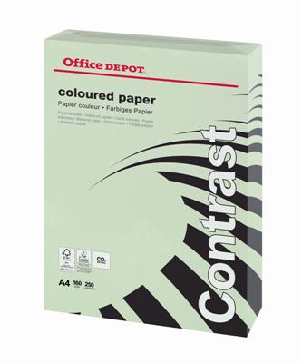 Barevný papír Office Depot Contrast - A4, pastelově zelená, 160 g, 250 listů