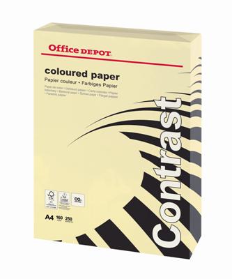 Barevný papír Office Depot Contrast - A4, krémová, 160 g, 250 listů