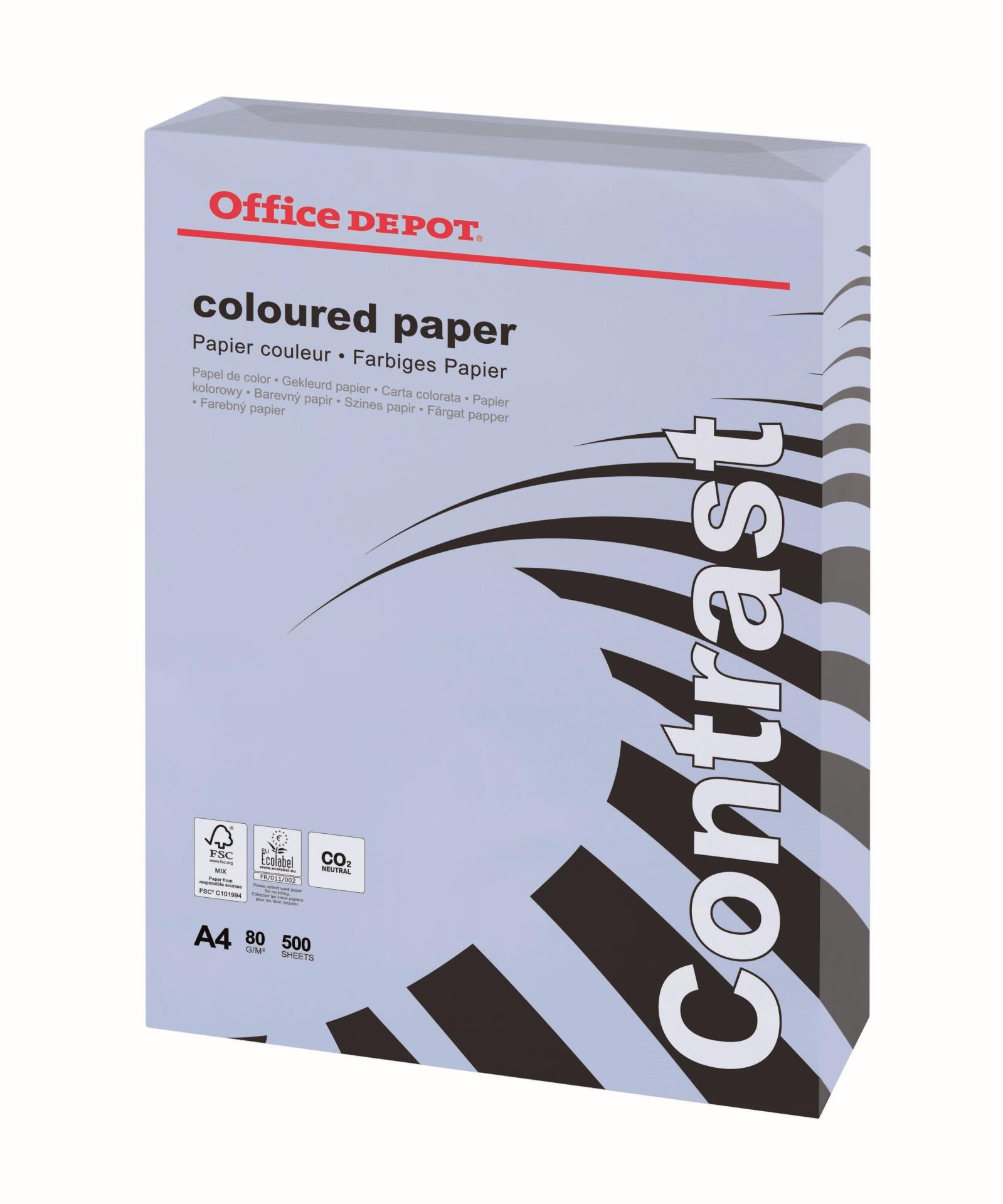 Barevný papír Office Depot Contrast - A4, šeříkově fialová, 80 g, 500 listů