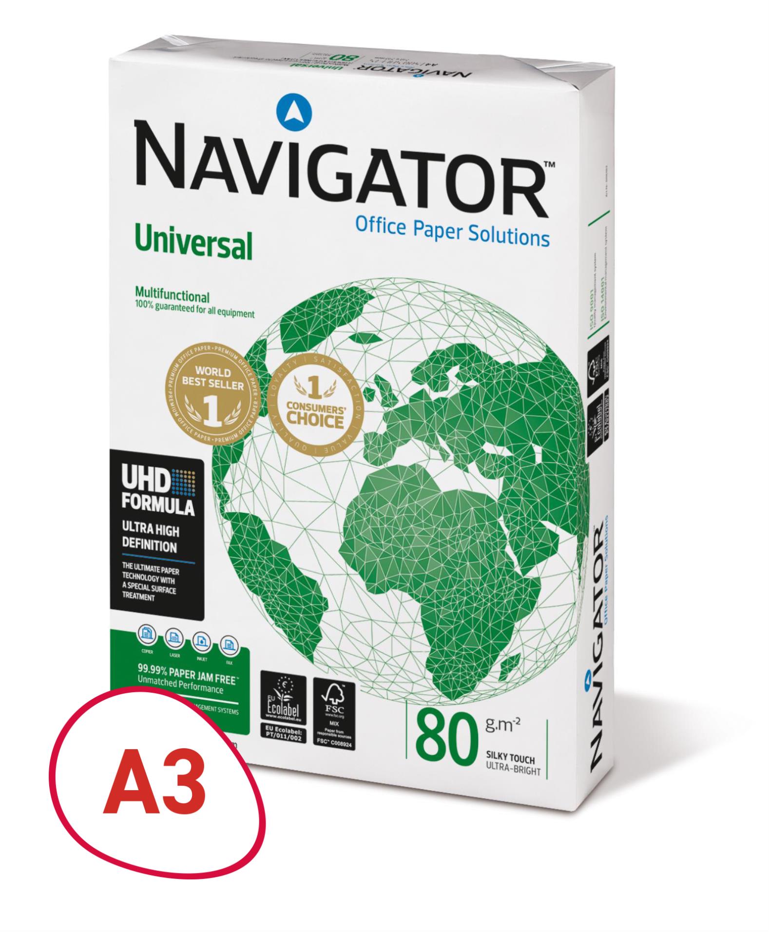 Kancelářský papír Navigator Universal - A3, 80 g, 500 listů