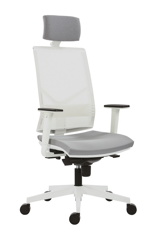 Antares Kancelářská židle Omnia White, SY, světle šedá