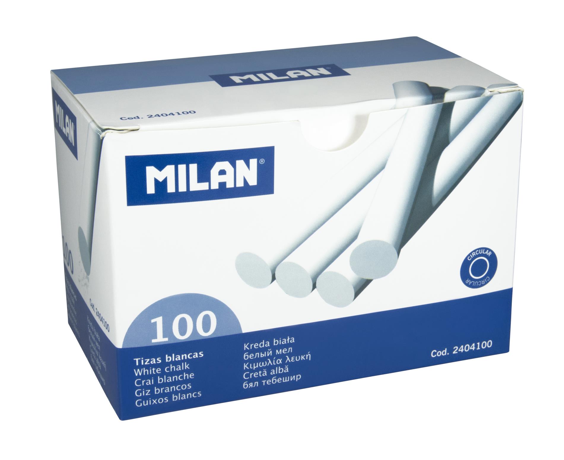 Křídy Milan, bílé, 100 ks