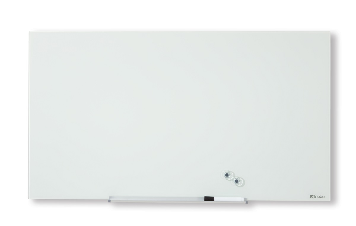 Skleněná tabule Nobo s odjím.lištou,99x56 cm,bílá