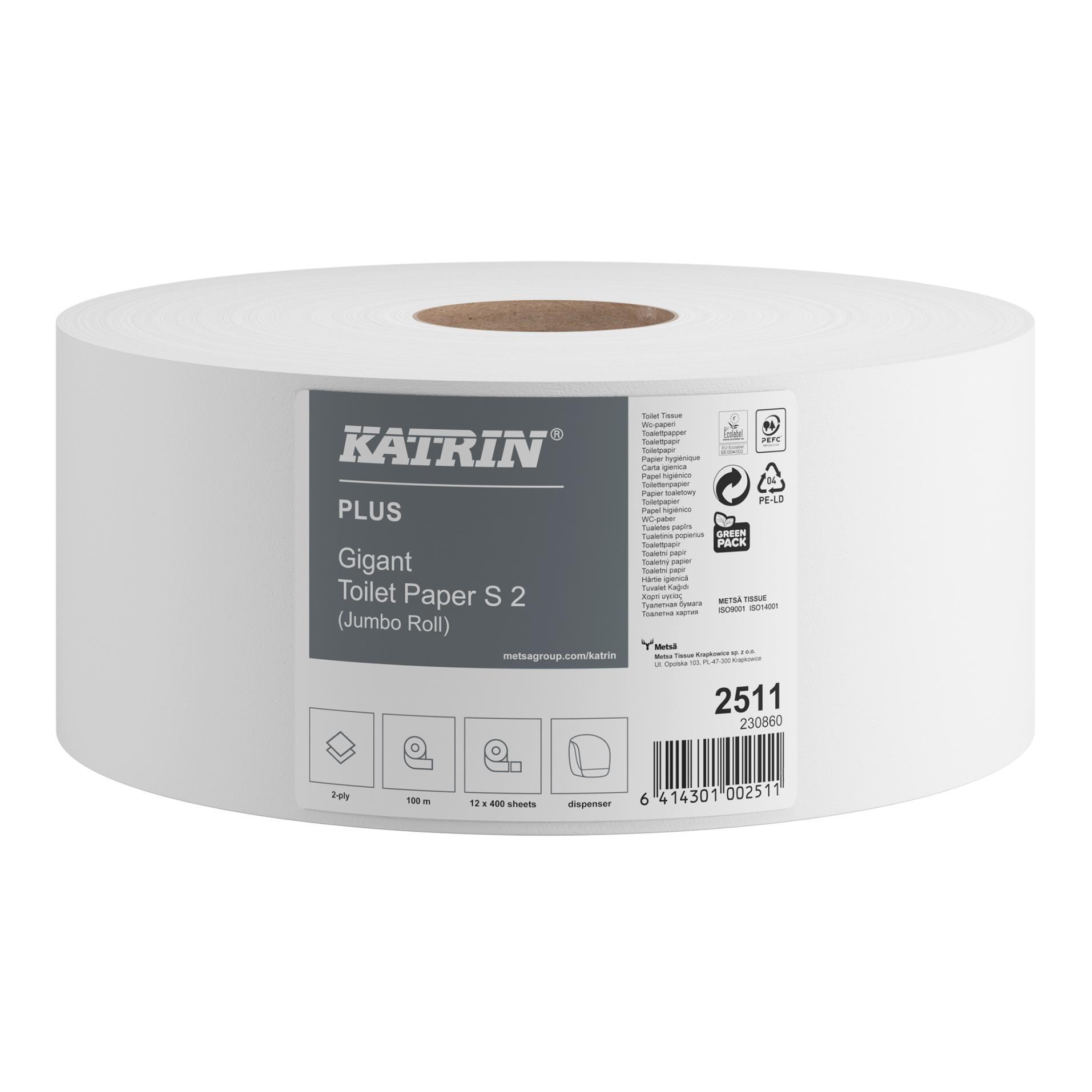 Toaletní papír Katrin Plus Gigant S2, bílý, 100 m